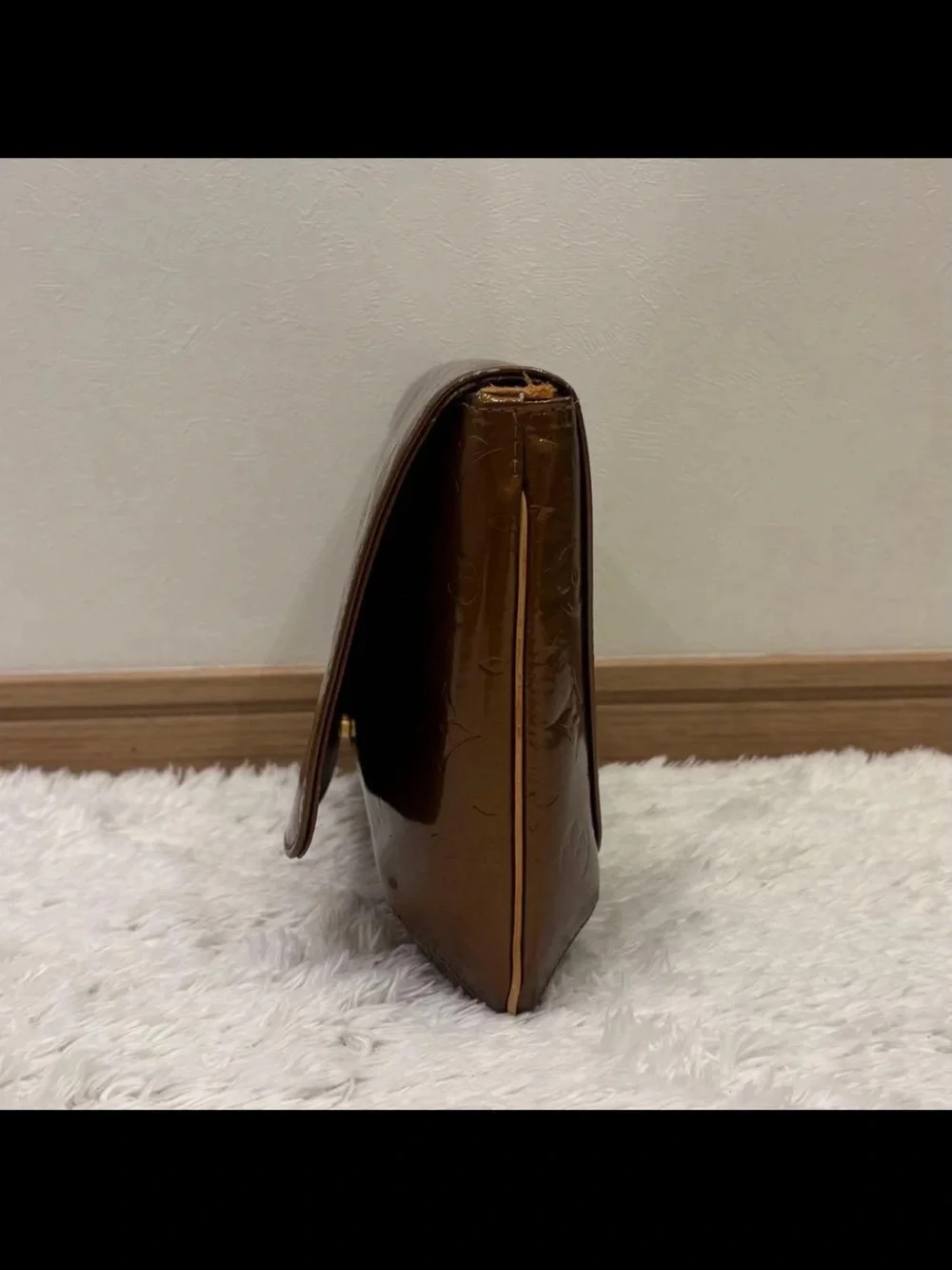 Louis Vuitton Brown Monogram Vernis Flap Clutch